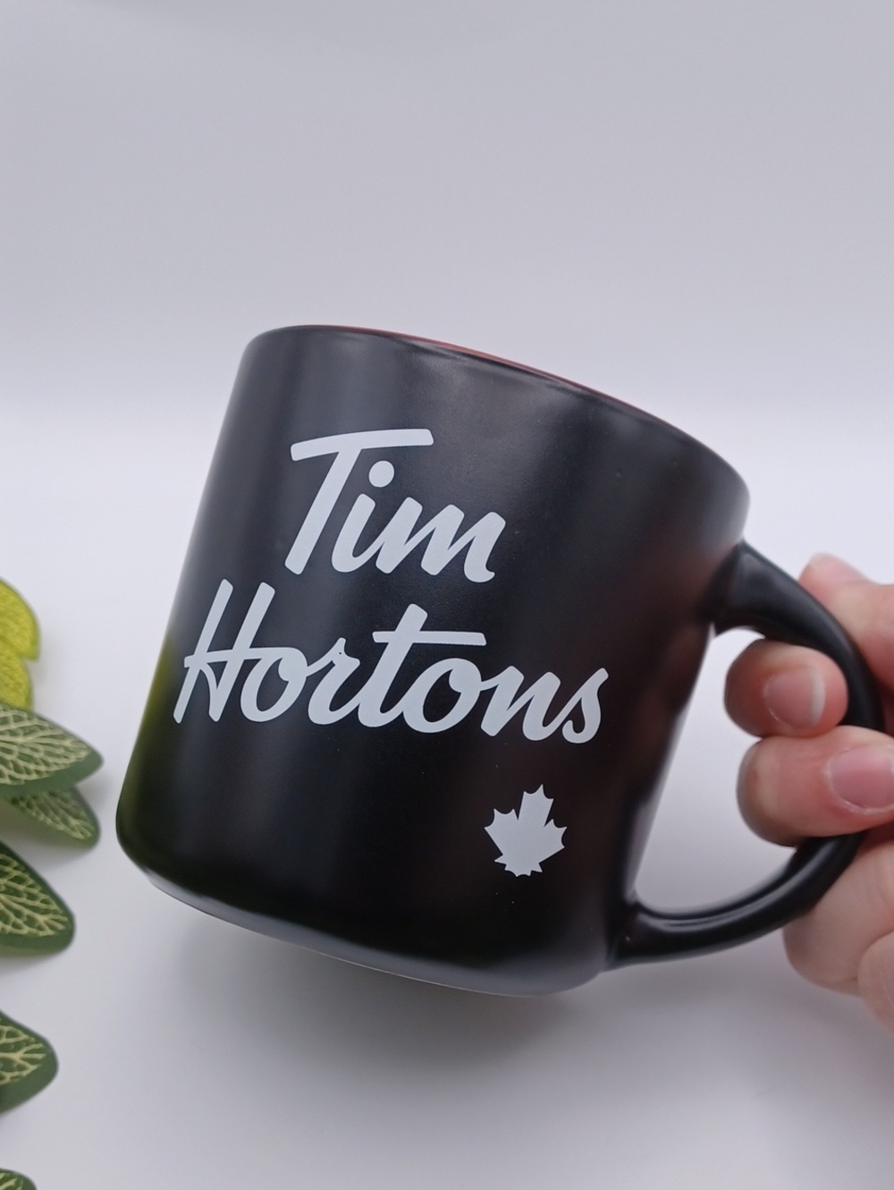 Tim Hortons Black & Red Ceramic Coffee Mug